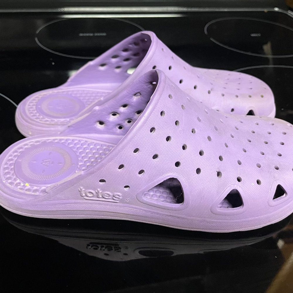 Purple Totes slide on shoes 2-3